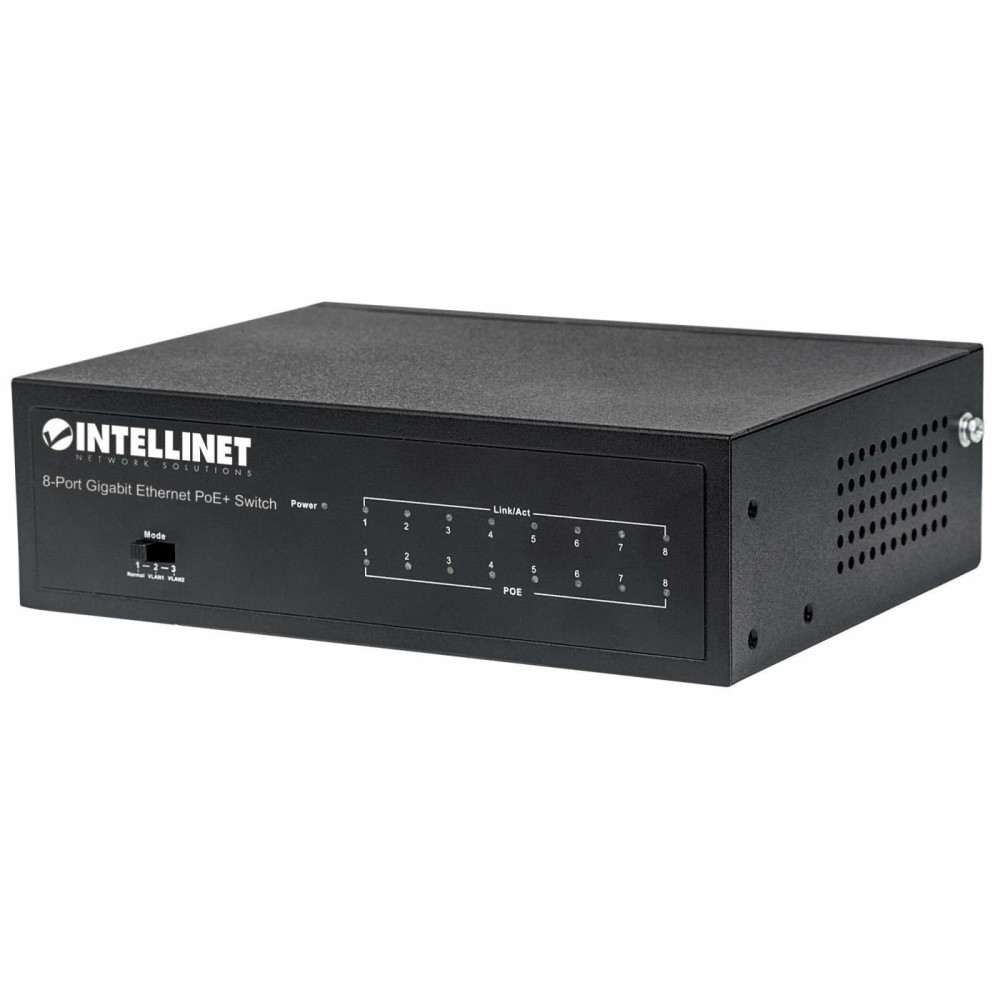 Intellinet 8-porto Switch Gigabit Ethernet PoE+, conforme a IEEE 802.3at/af Power over Ethernet (PoE+/PoE)