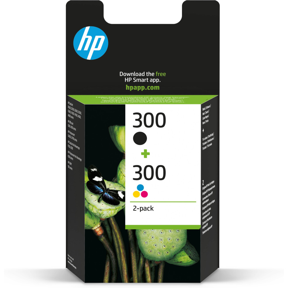 HP Confezione da 2 cartucce originali di inchiostro nero/tricromia 300 HP Confezione da 2 cartucce originali di inchiostro nero/tricromia 300