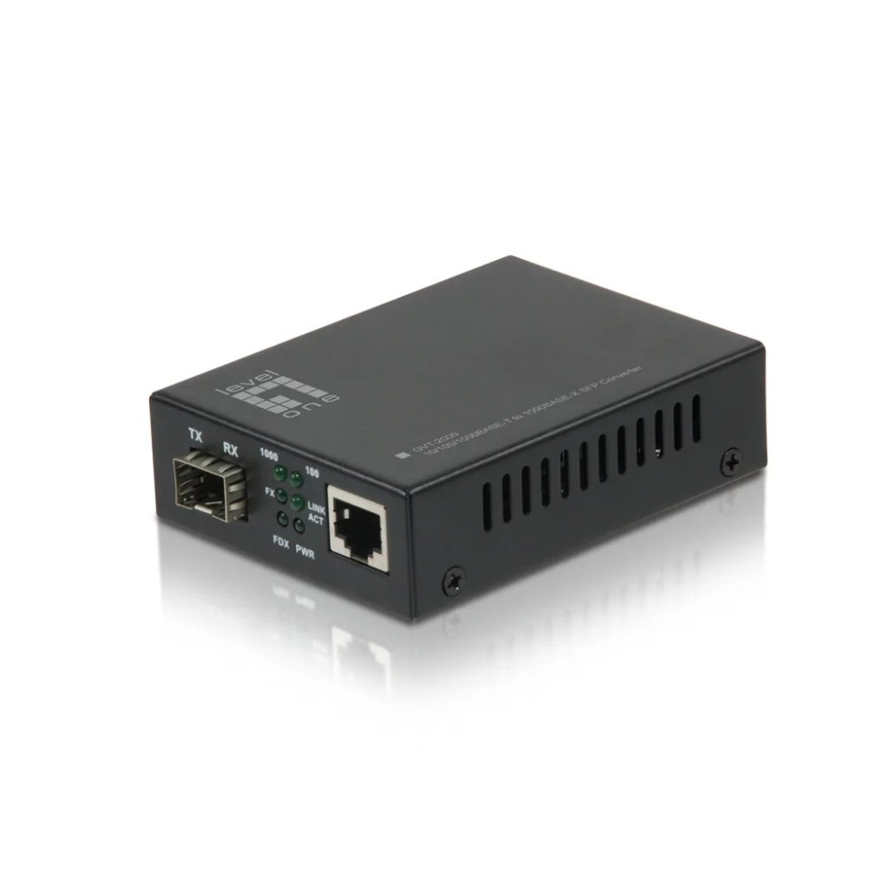 LevelOne GVT-2000 - Convertitore di media - 1GbE - 10Base-T, 100Base-TX, 1000Base-T, 1000Base-X - RJ-45 / SFP (mini-GBIC)