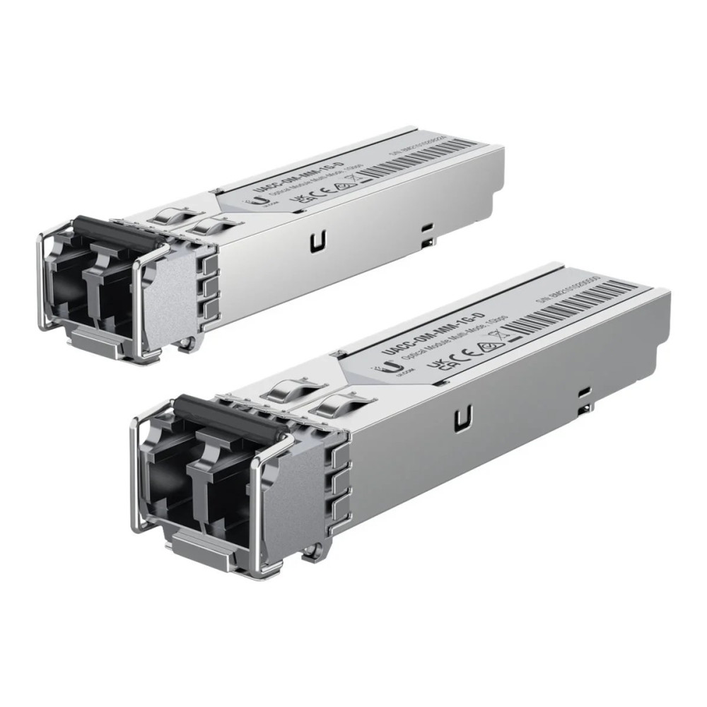 Ubiquiti UACC-OM-MM-1G-D - modulo trasmettitore SFP (Mini-GBIC) - 1GbE - LC Single-Mode - fino a 550 m - 850 nm (pacchetto da 20