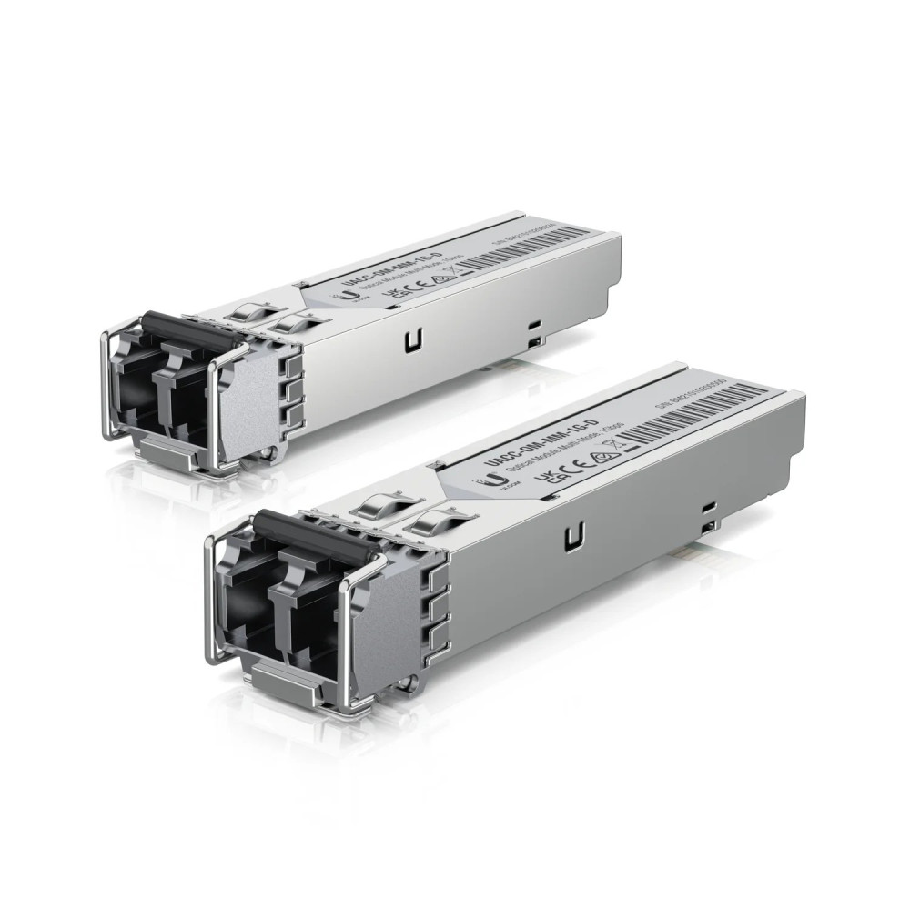 Ubiquiti UACC-OM-MM-1G-D - Modulo Trasmettitore SFP (Mini-GBIC) - 1GbE - LC Multi-Mode - fino a 550 m - 850 nm (pacchetto con 2)