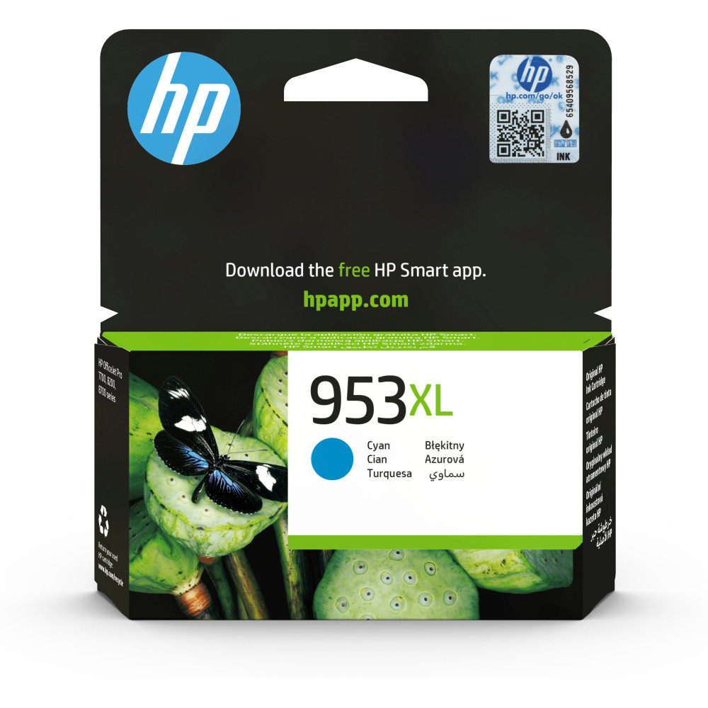 HP Cartuccia inchiostro ciano originale ad alta capacità 953XL HP Cartuccia inchiostro ciano originale ad alta capacità 953XL