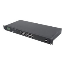 Intellinet 16-Port Gigabit Ethernet PoE+ Switch con 2 porte SFP, Display LCD, Power over Ethernet (PoE+/PoE) IEEE 802.3at/af