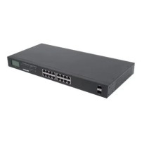 Intellinet 16-Port Gigabit Ethernet PoE+ Switch con 2 porte SFP, Display LCD, Power over Ethernet (PoE+/PoE) IEEE 802.3at/af