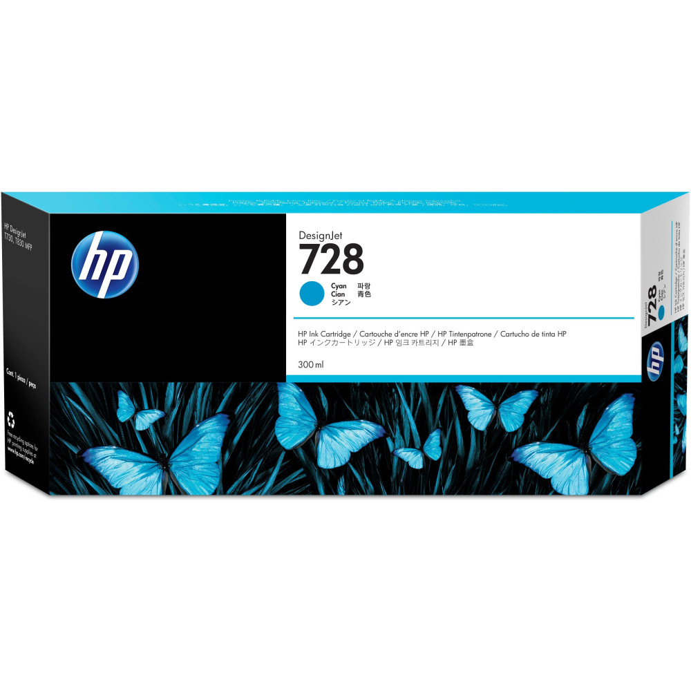 HP Cartuccia inchiostro ciano DesignJet 728, 300 ml HP Cartuccia inchiostro ciano DesignJet 728, 300 ml
