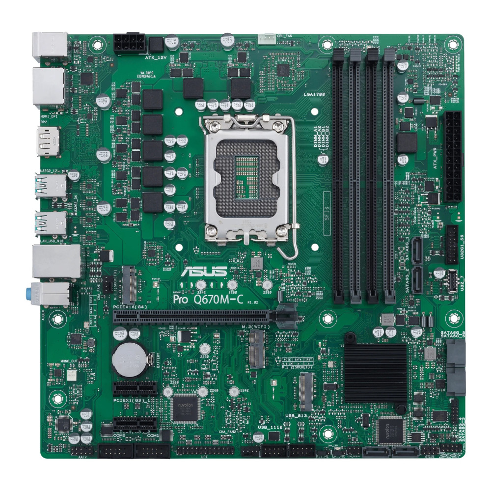 ASUS Pro Q670M-C-CSM - Motherboard - micro ATX - Sockel LGA1700 - Chipsatz Q670 - USB 3.2 Gen 2, USB-C Gen1, USB 3.2 Gen 1 - LAN