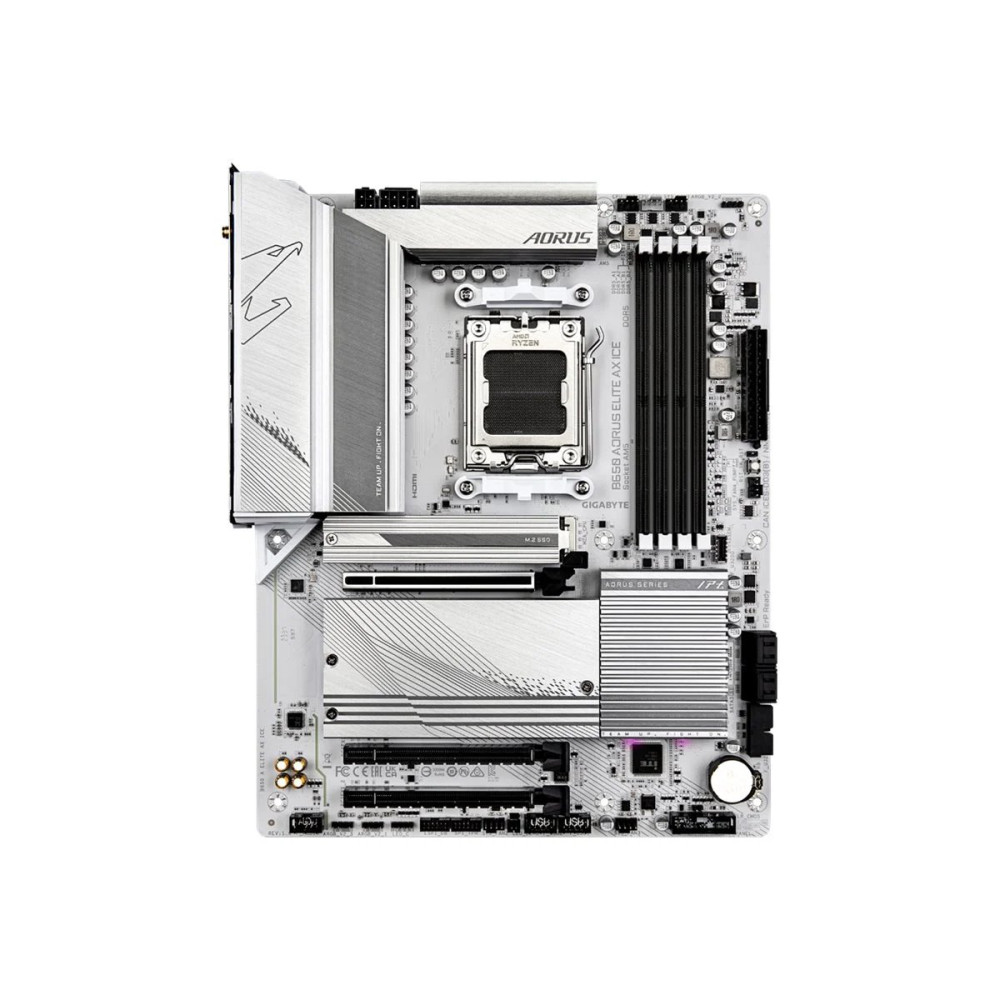 Gigabyte B650 AORUS ELITE AX ICE - scheda madre - formato ATX - connettore Socket AM5 - chipset AMD B650 - USB-C 3.2 Gen2, USB 3