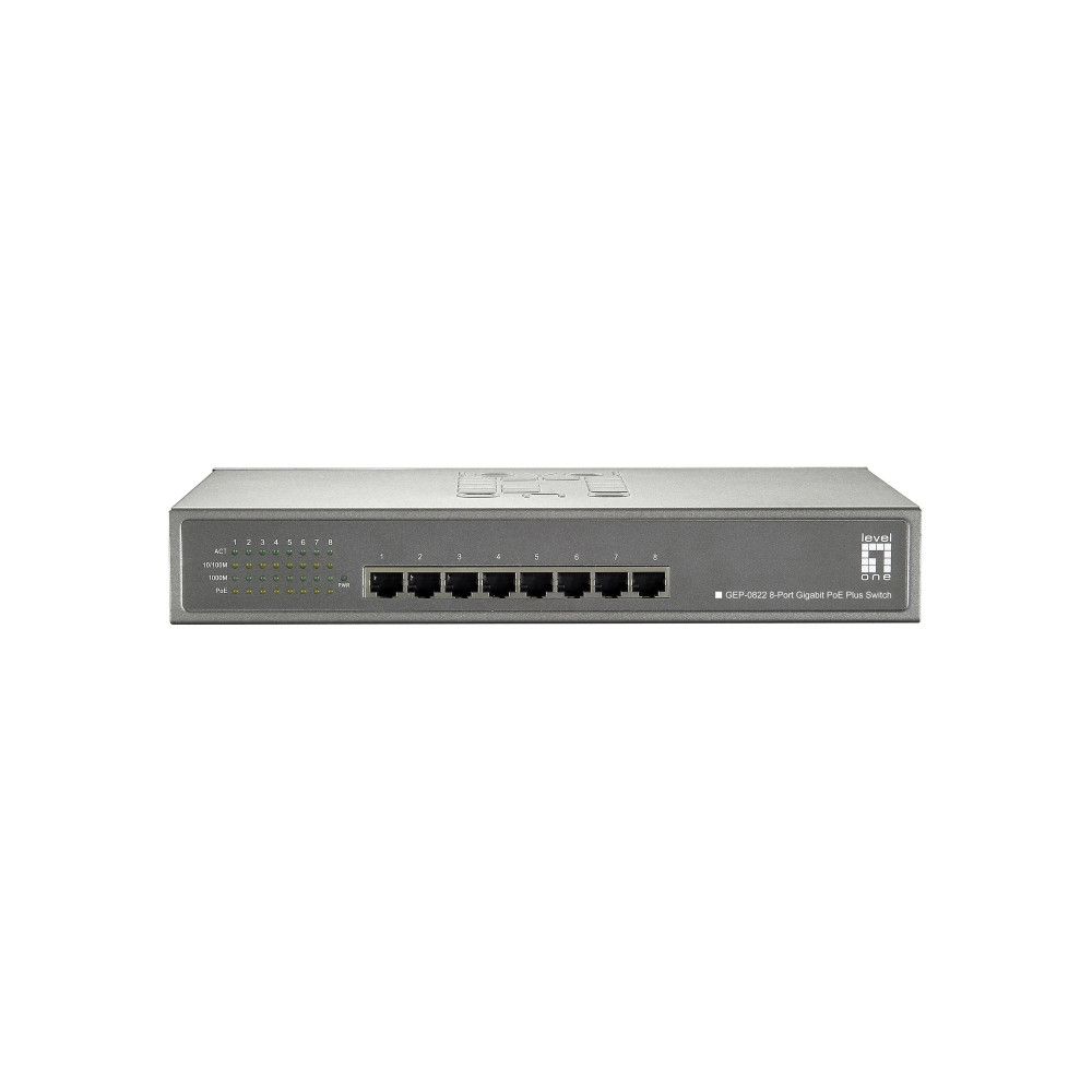 LevelOne GEP-0822 - Switch - non gestito - 8 x 10/100/1000 (PoE+)