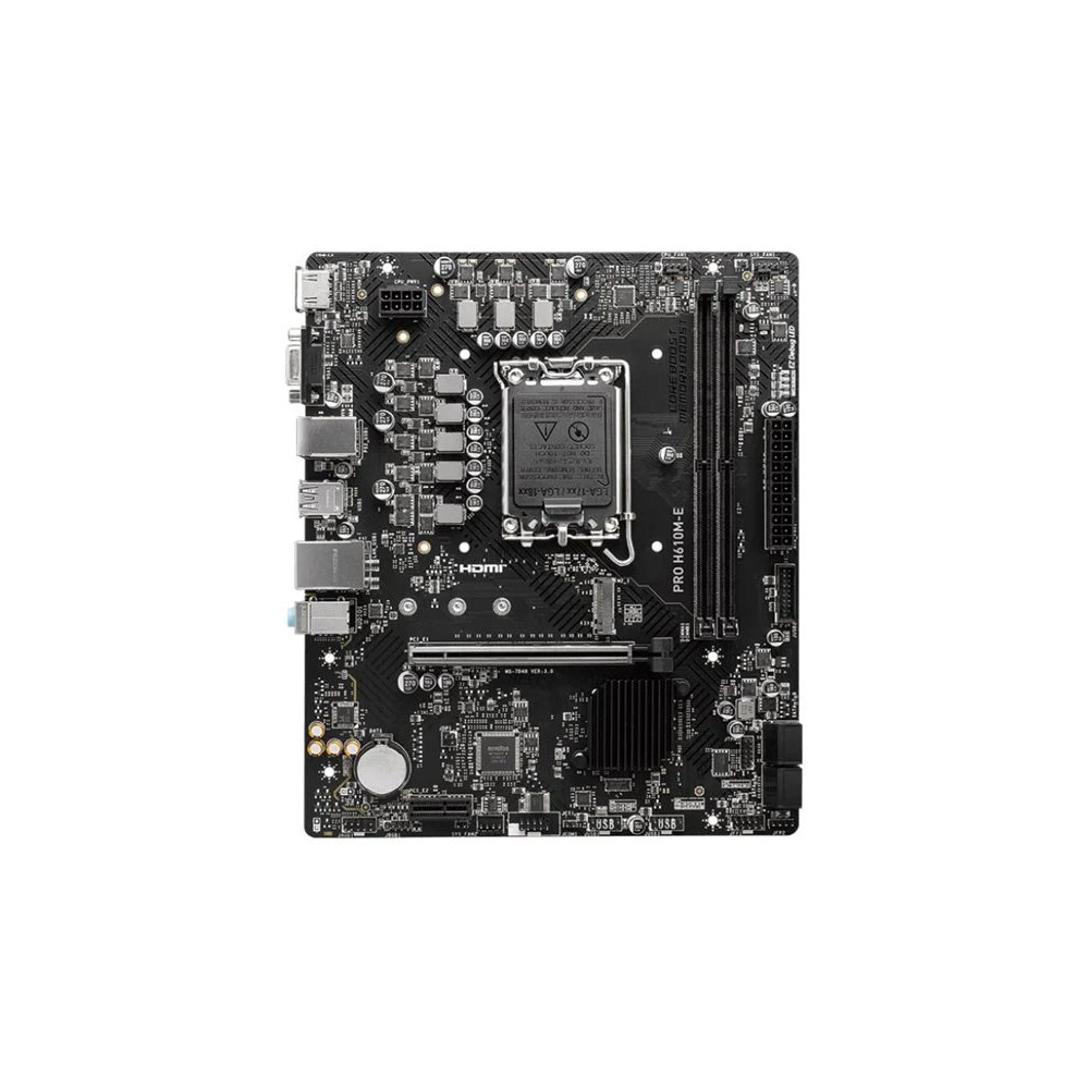 MSI PRO H610M-E - Motherboard - micro ATX - LGA1700 Sockel - H610 Chipsatz - USB 3.2 Gen 1 - Gigabit LAN - Onboard-Grafik (CPU e