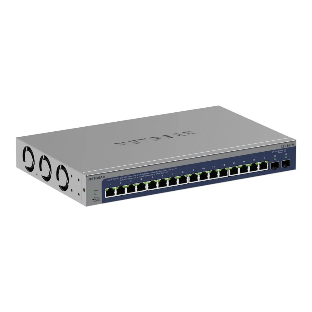 Netgear S3600 Serie XS516TM - Switch - 2+/L3 Lite - Smart - 16 x 10/25 Gigabit Ethernet + 2 x 10 Gb Ethernet SFP+ (Uplink)