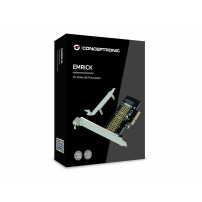 Conceptronic EMRICK M.2-NVMe-SSD-PCIe-Adapter, PCIe, M.2, PCIe 3.0, Nero, Acciaio inossidabile, Passivo, Cina