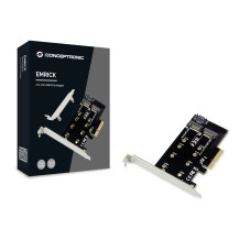 Conceptronic EMRICK 2-in-1 adattatore M.2 SSD PCIe per SATA AHCI NVMe, PCIe, M.2, PCIe 3.0, passivo, Cina, JMB585