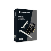 Conceptronic EMRICK 2-in-1 adattatore M.2 SSD PCIe per SATA AHCI NVMe, PCIe, M.2, PCIe 3.0, passivo, Cina, JMB585