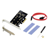 Conceptronic EMRICK 2-in-1 adattatore M.2 SSD PCIe per SATA AHCI NVMe, PCIe, M.2, PCIe 3.0, passivo, Cina, JMB585