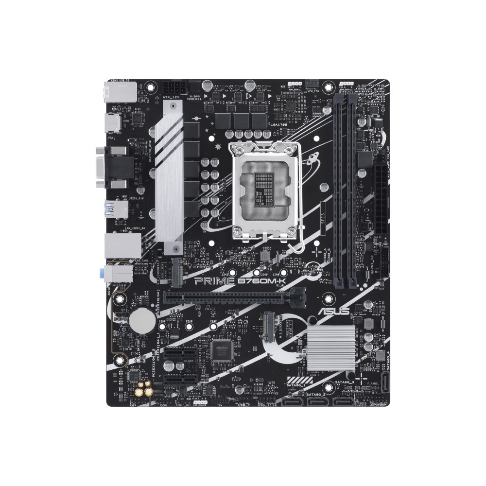 ASUS PRIME B760M-K - scheda madre - formato micro ATX - socket LGA1700 - chipset B760 - USB 3.2 Gen 1 - LAN a 2,5 Gigabit - graf