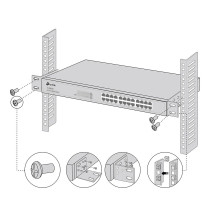 TP-LINK Omada RACKMOUNT KIT-13(UN), Montaggio set, Metallo, Nero