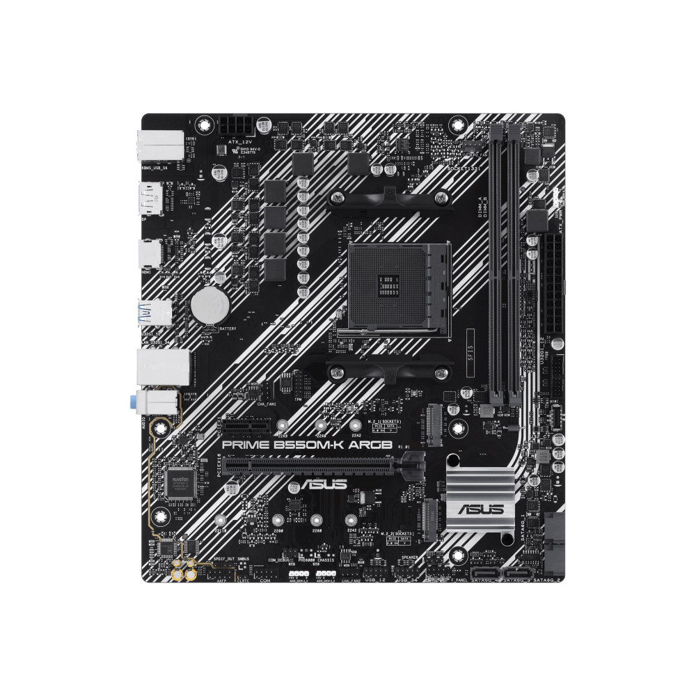 ASUS PRIME B550M-K ARGB - Scheda madre - micro ATX - Socket AM4 - Scheda madre AMD B550 - USB 3.2 Gen 1 - LAN Gigabit - Integrat