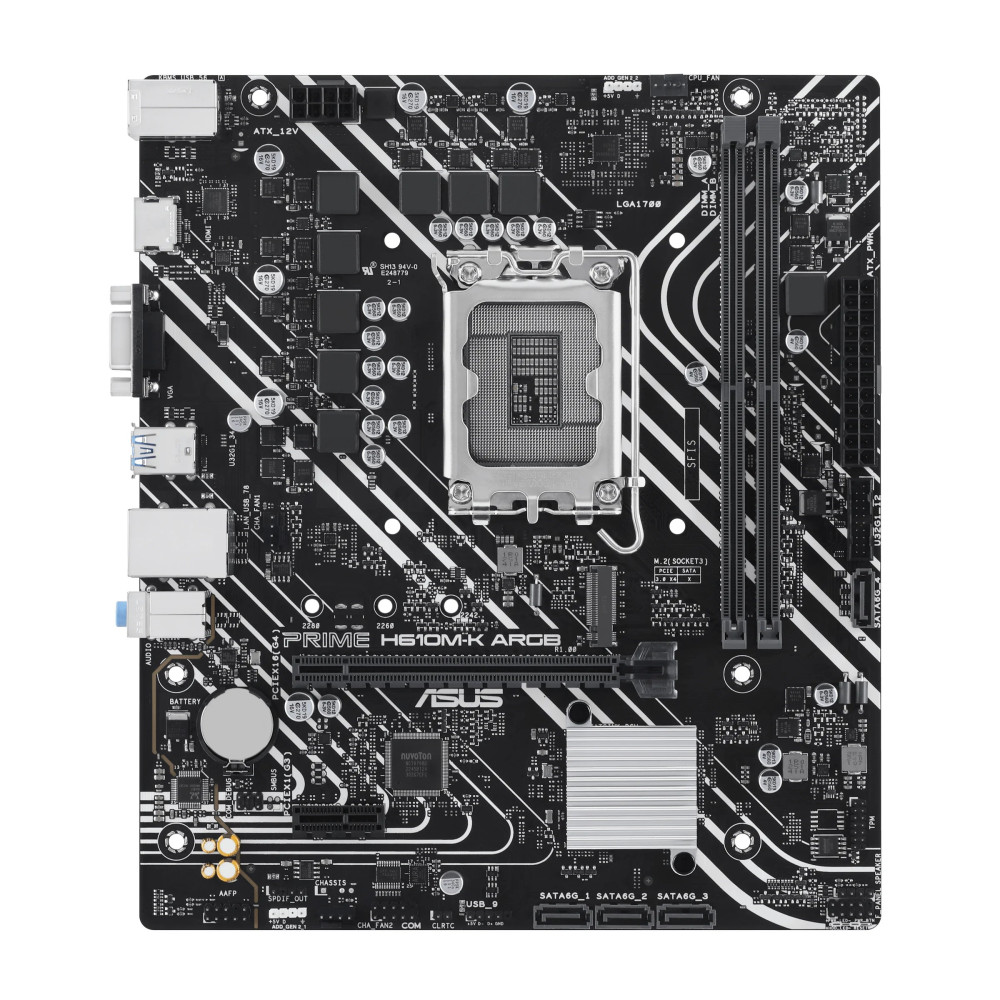 ASUS PRIME H610M-K ARGB - Scheda madre - micro ATX - Sockel LGA1700 - Chipset H610 - USB 3.2 Gen 1 - LAN Gigabit - Grafica integ