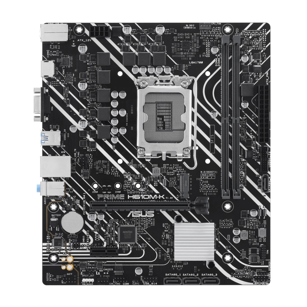 ASUS PRIME H610M-K - Scheda madre - micro ATX - Sockel LGA1700 - Chipset H610 - USB 3.2 Gen 1 - LAN Gigabit - Grafica integrata 