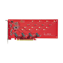 StarTech.com Quad M.2 PCIe Adattatore, PCI Express x16 a NVMe/AHCI M.2 - adattatore di interfaccia - M.2 - Slot di espansione su