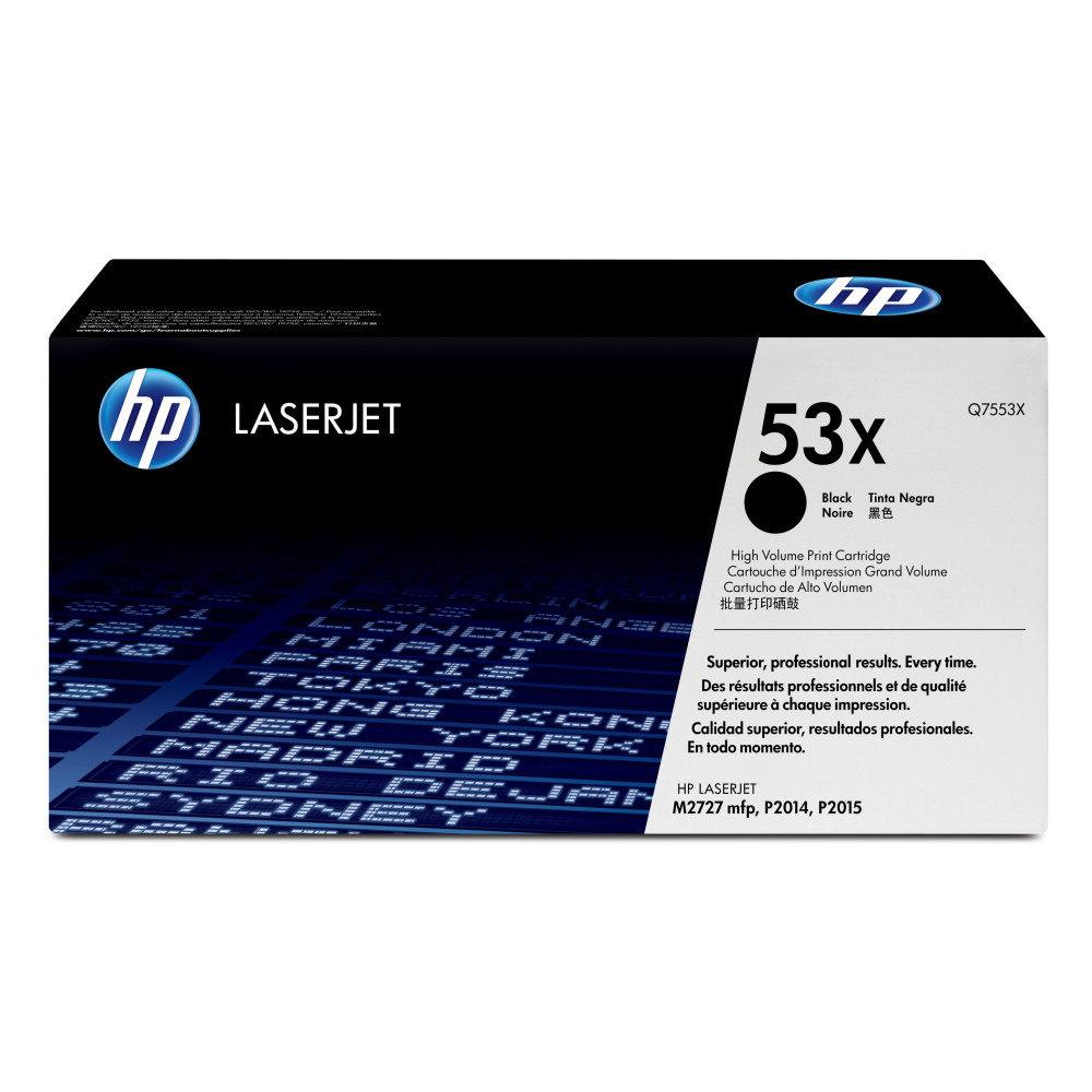 HP Cartuccia Toner originale nero ad alta capacità LaserJet 53X HP Cartuccia Toner originale nero ad alta capacità LaserJet 53X