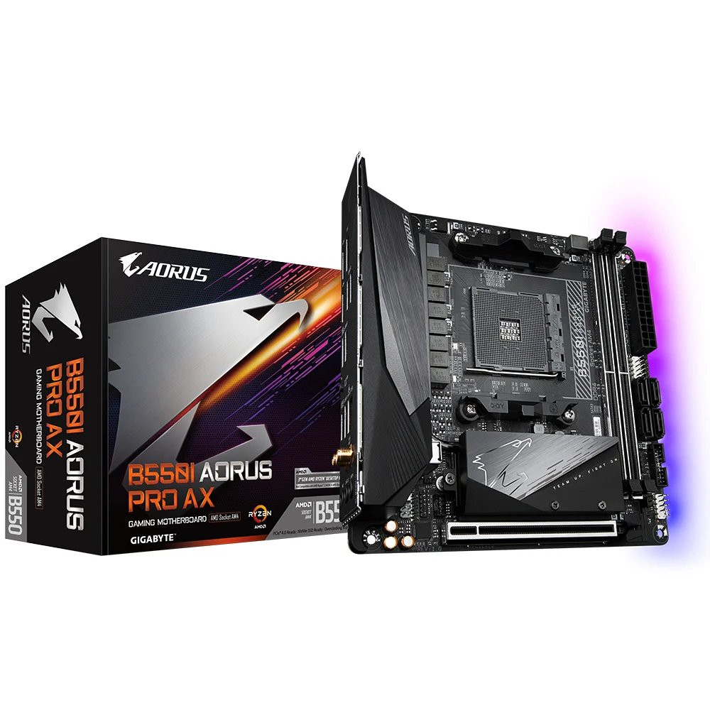 Gigabyte B550I AORUS PRO AX - 1.0 - Scheda madre - Mini-ITX - Socket AM4 - Scheda madre AMD B550 - USB-C Gen2, USB 3.2 Gen 1, US