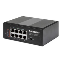 Intellinet PoE-Powered 8-Porta di un Switch Gigabit Ethernet PoE+ Industriale con Pass-through PoE - Switch - senza gestione - 8