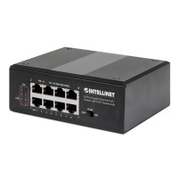 Intellinet PoE-Powered 8-Porta di un Switch Gigabit Ethernet PoE+ Industriale con Pass-through PoE - Switch - senza gestione - 8