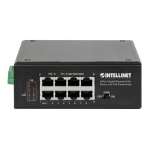 Intellinet PoE-Powered 8-Porta di un Switch Gigabit Ethernet PoE+ Industriale con Pass-through PoE - Switch - senza gestione - 8