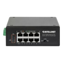 Intellinet PoE-Powered 8-Porta di un Switch Gigabit Ethernet PoE+ Industriale con Pass-through PoE - Switch - senza gestione - 8