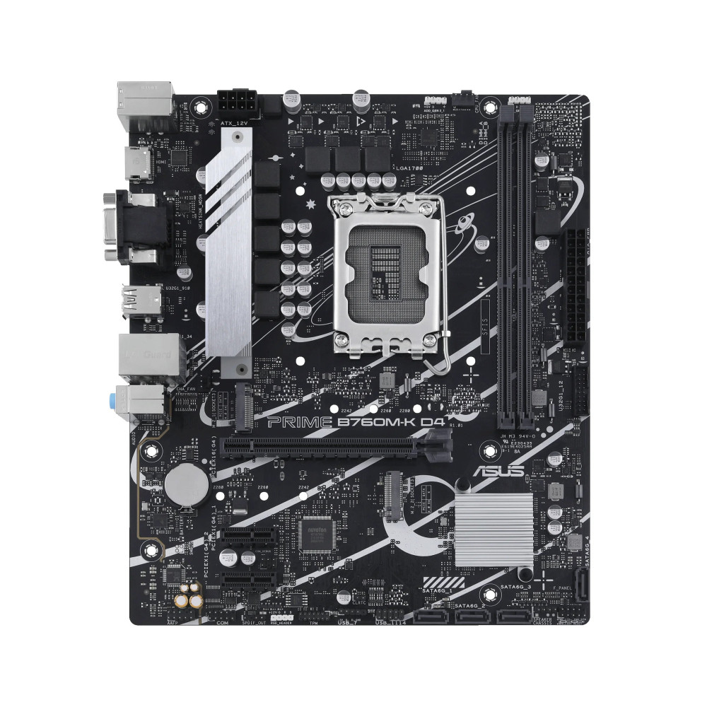 ASUS PRIME B760M-K D4 - Scheda madre - micro ATX - Sockel LGA1700 - Chipset B760 - USB 3.2 Gen 1 - LAN a 2,5 Gigabit - Integrato