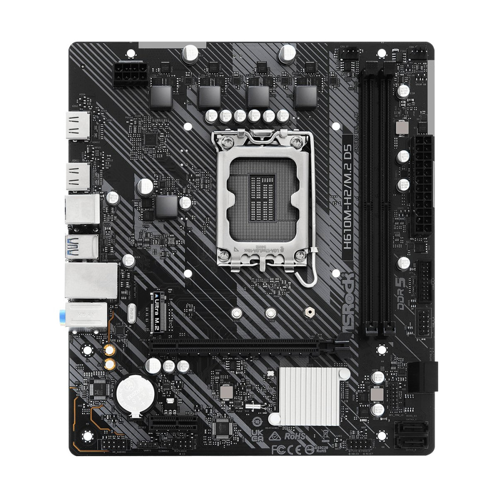 ASRock H610M-H2/M.2 D5 - Scheda madre - micro ATX - Sockel LGA1700 - Chipset H610 - USB 3.2 Gen 1 - LAN Gigabit - Integrato-Graf