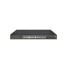 LevelOne Hilbert 28-Port Gigabit PoE Smart Lite Switch, 24 uscite PoE, 4 x Gigabit SFP/RJ45 Combo, 802.3at/af PoE, 380W PoE-Budg