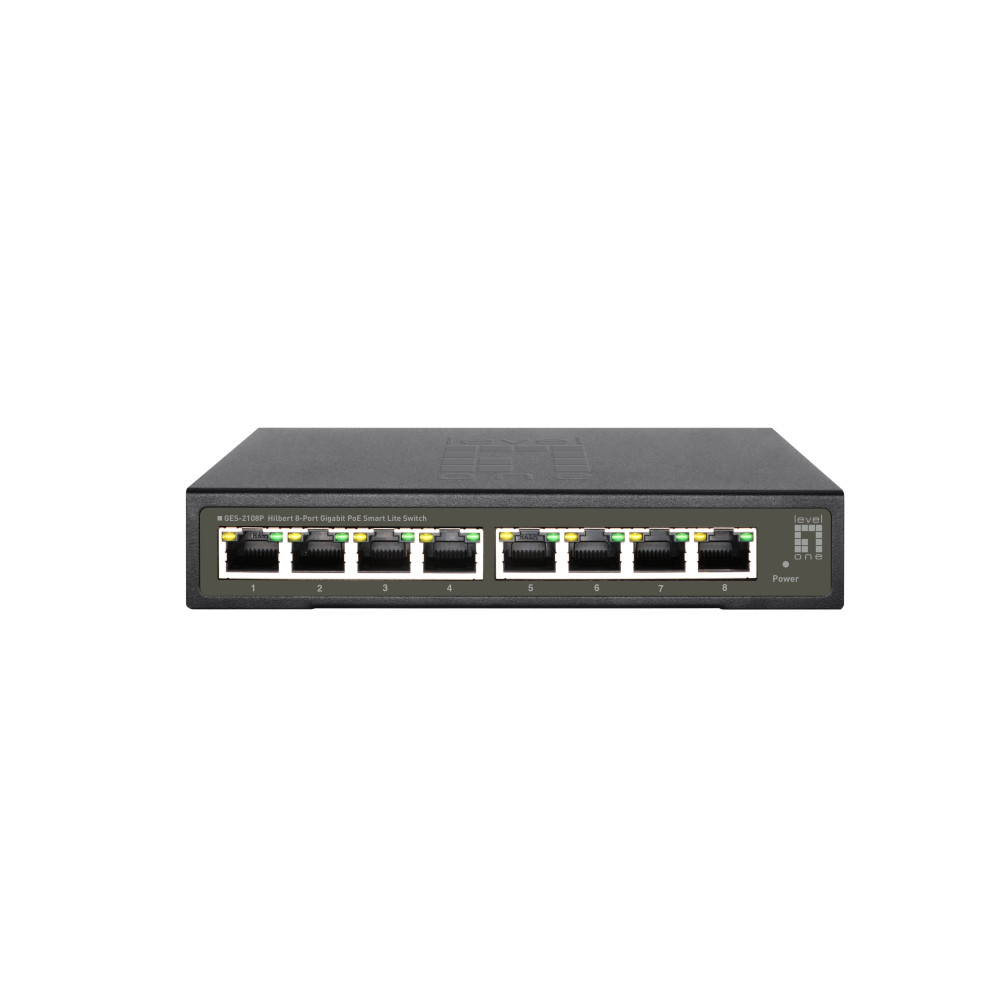 Livello Uno Hilbert 8-Port Gigabit PoE Smart Lite Switch, 802.3at/af PoE, 8 uscite PoE, 112,8W PoE-Budget di potenza, Gestito, L