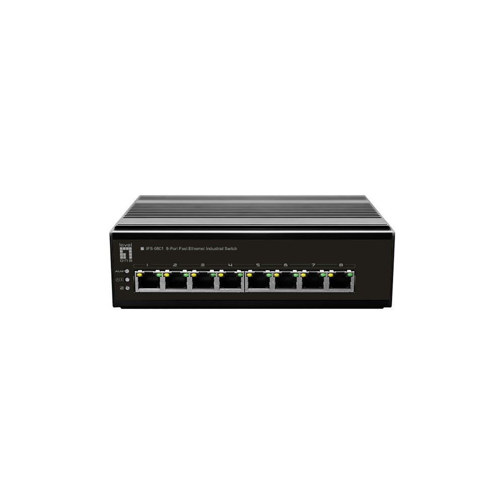 LevelOne IFS-0801, Non gestito, Fast Ethernet (10/100), Full Duplex, Montaggio su parete