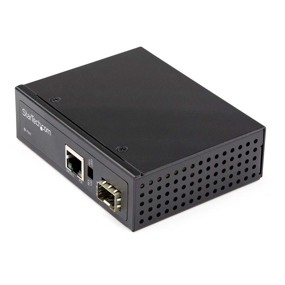 StarTech.com PoE + Convertitore Mediali Industriale 60W - Convertitore di media LWL Cavo - Monomodo-/Multimode Glasfaser auf Kup