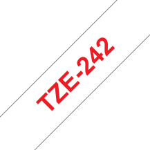 Brother TZe-242 - Autocollante - Rosso su Bianco - Rolla (1,8 cm x 8 m)