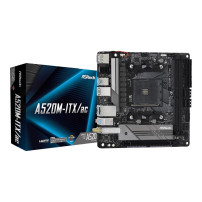 ASRock A520M-ITX/ac - Scheda madre - Mini-ITX - Socket AM4 - Scheda Madre AMD A520 - USB-C Gen1, USB 3.2 Gen 1 - LAN Gigabit, Wi