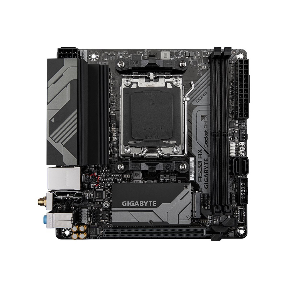 Gigabyte A620I AX - 1.0 - Scheda madre - Mini-ITX - Socket AM5 - Chipset AMD A620 - USB 3.2 Gen 1, USB-C 3.2 Gen 1, USB 3.2 Gen 