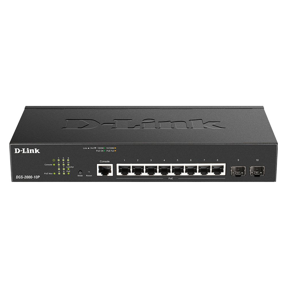 D-Link DGS 2000-10P - Switch - L3 - gestito - 8 x 10/100/1000 (PoE+)
