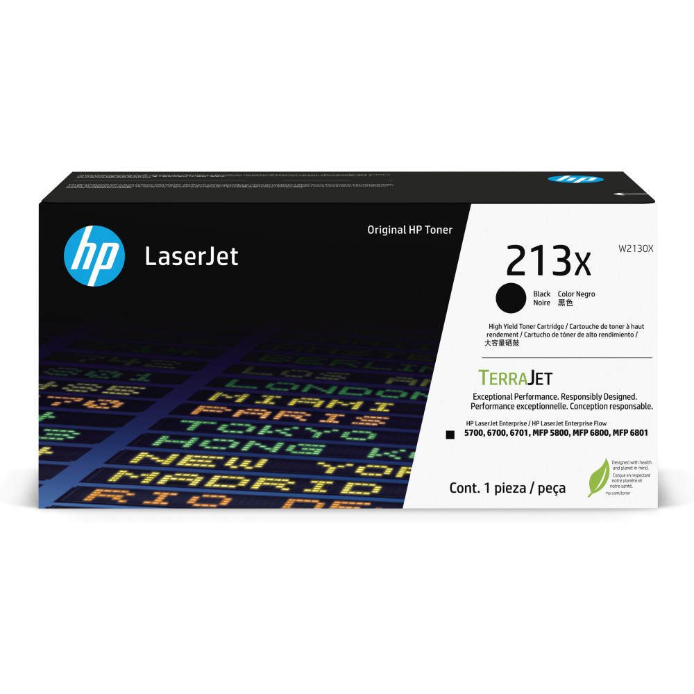 HP Cartuccia toner originale nero ad alta capacità LaserJet 213X HP Cartuccia toner originale nero ad alta capacità LaserJet 213X