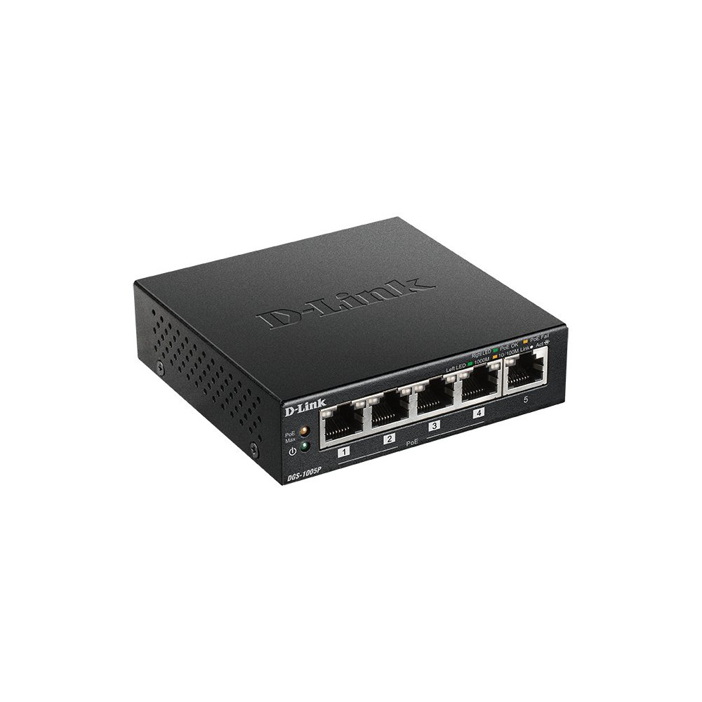 D-Link DGS 1005P - Switch - 5 x 10/100/1000 (4 PoE+)