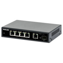 Intellinet Switch - 4 x 10/100/1000 (PoE+) + 1 x Combo Gigabit SFP/RJ-45 (Uplink)