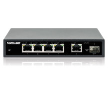 Intellinet Switch - 4 x 10/100/1000 (PoE+) + 1 x Combo Gigabit SFP/RJ-45 (Uplink)