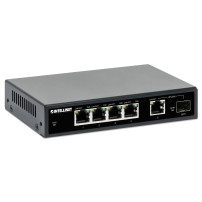 Intellinet Switch - 4 x 10/100/1000 (PoE+) + 1 x Combo Gigabit SFP/RJ-45 (Uplink)