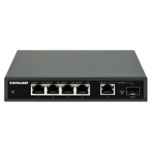 Intellinet Switch - 4 x 10/100/1000 (PoE+) + 1 x Combo Gigabit SFP/RJ-45 (Uplink)
