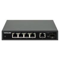 Intellinet Switch - 4 x 10/100/1000 (PoE+) + 1 x Combo Gigabit SFP/RJ-45 (Uplink)