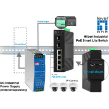LevelOne Hilbert 6-Port Gigabit PoE Smart Lite Switch, 4 uscite PoE, 2 x Gigabit SFP, 802.3at/af PoE, gestito, L2, Gigabit Ether
