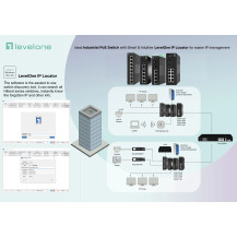 LevelOne Hilbert 10-Port Gigabit PoE Smart Lite Switch, 8 uscite PoE, 2 x Gigabit SFP, 802.3at/af PoE, gestito, L2, Gigabit Ethe