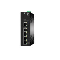 LevelOne Hilbert 5-Port Industrial Gigabit PoE Smart Lite Switch, 4 uscite PoE, 802.3at/af PoE, gestito, L2, Gigabit Ethernet (1